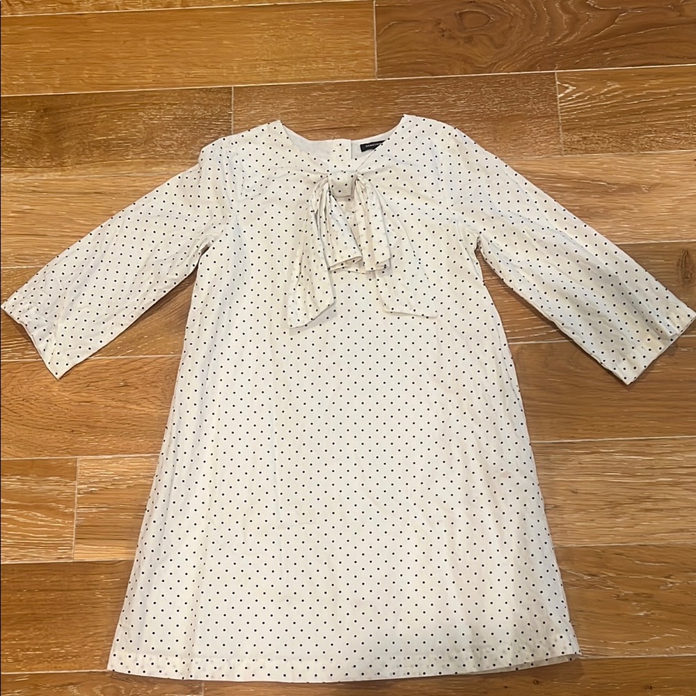 Something Navy White A-Line Dress with Crew Neck